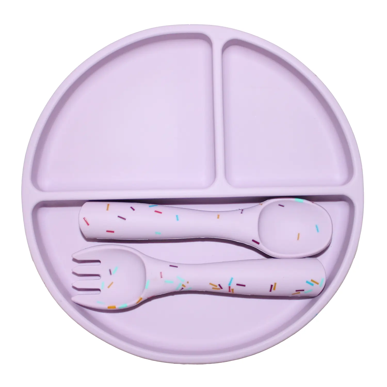 Taro Purple Silicone Round Plate Set