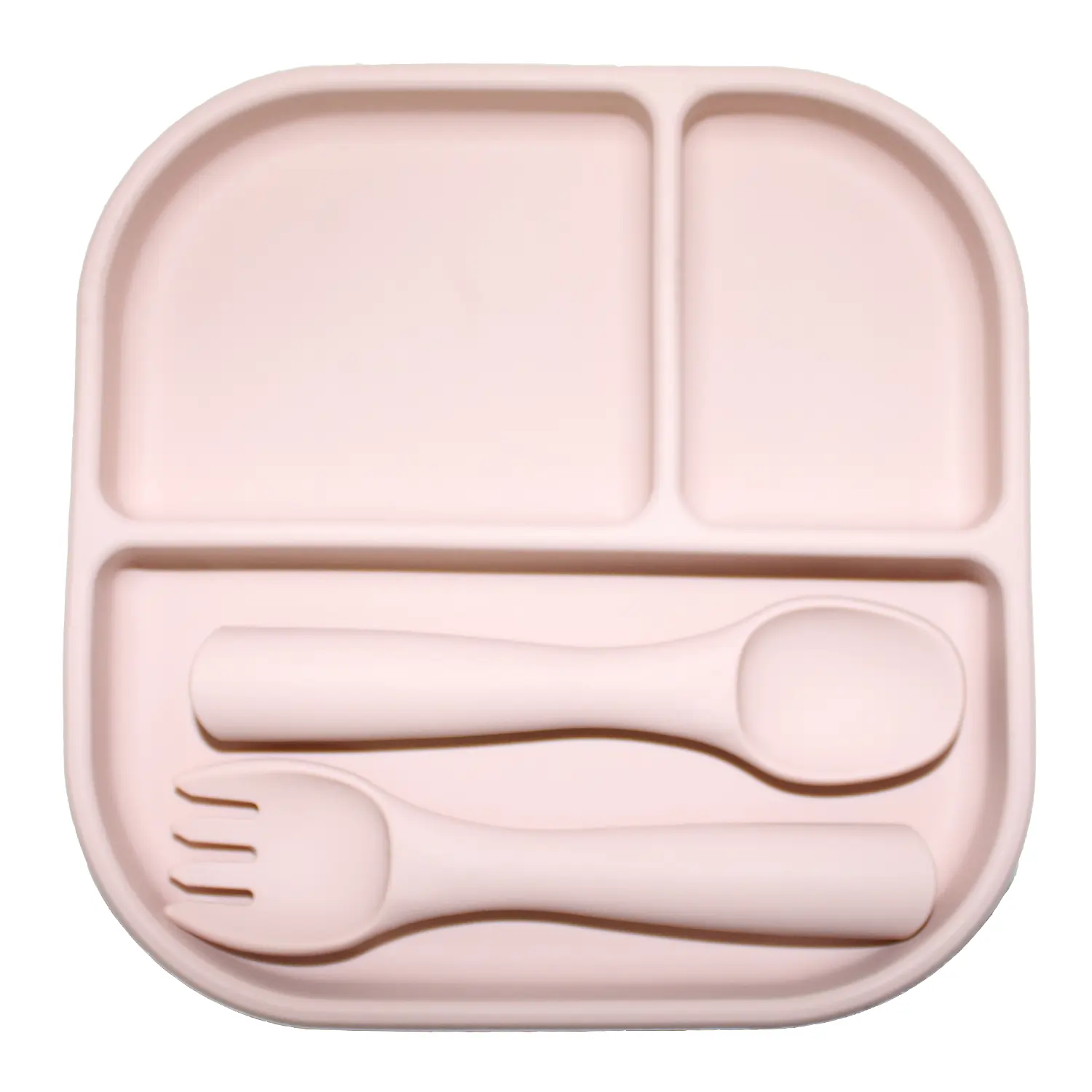 Pink Silicone Square Plate Set